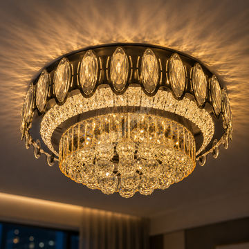LED осветително тяло от кристал за таван Majesty с дистанционно 50-80CM