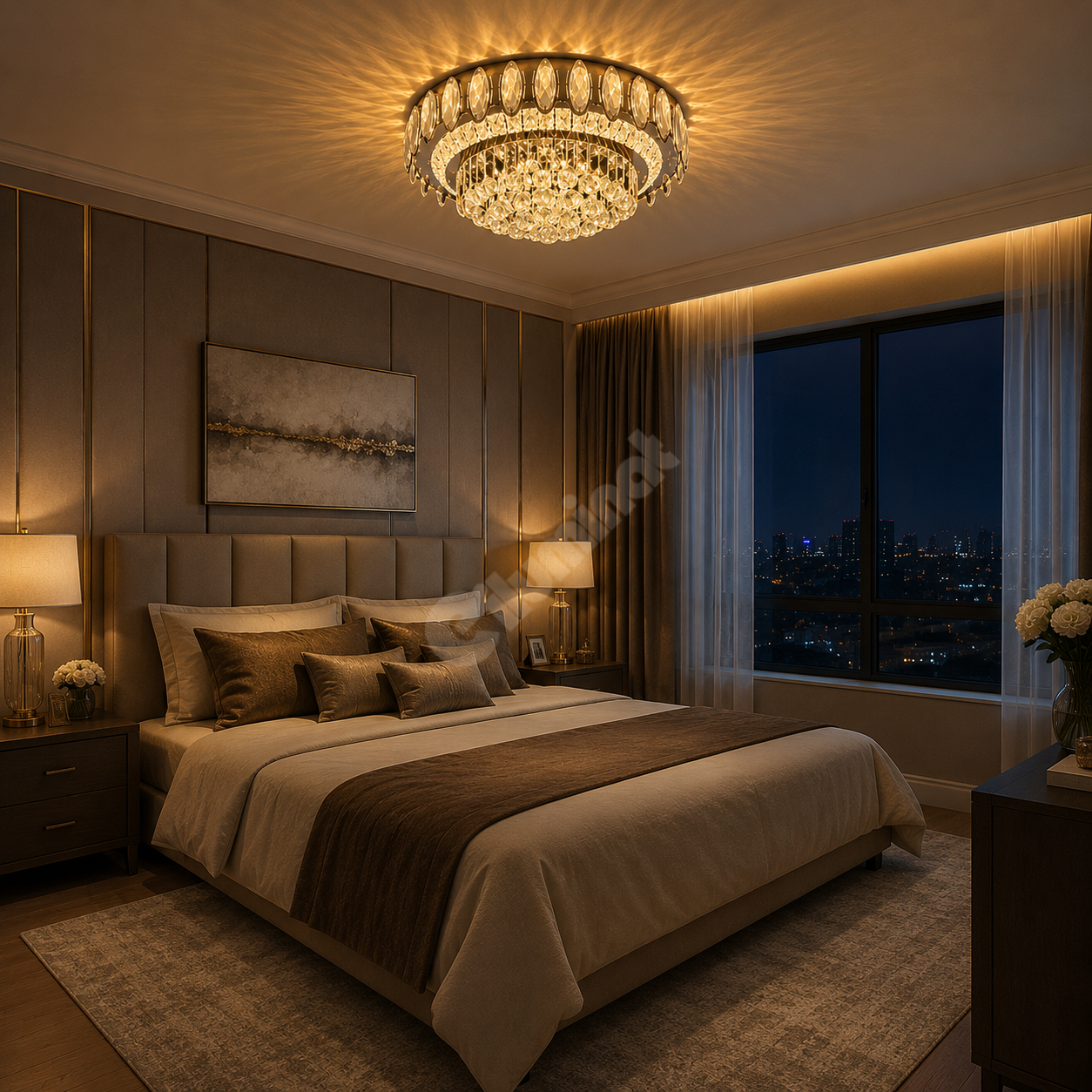 LED осветително тяло от кристал за таван Majesty с дистанционно 50-80CM