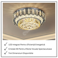 Lustra LED Aplicata Majestic Crown Cristal Telecomanda Chandeliers