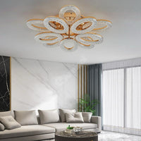 Lustra Led Golden 10 Ovals Echivalent 800W Telecomanda Lighting Fixtures