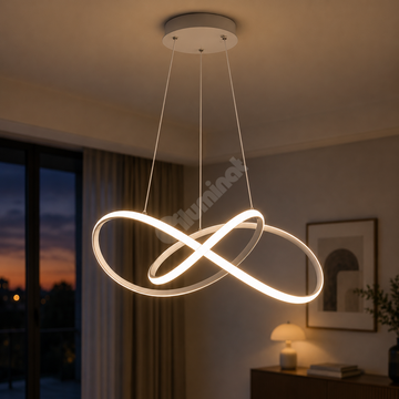 LED осветително тяло Infinity White, висящо, еквивалент 500W, с дистанционно