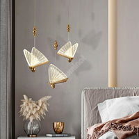 Lustra Led Luxury 3 Golden Butterflies Lighting Fixtures