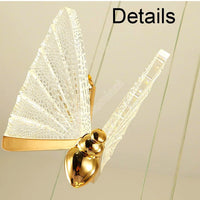 Lustra Led Luxury 3 Golden Butterflies Lighting Fixtures