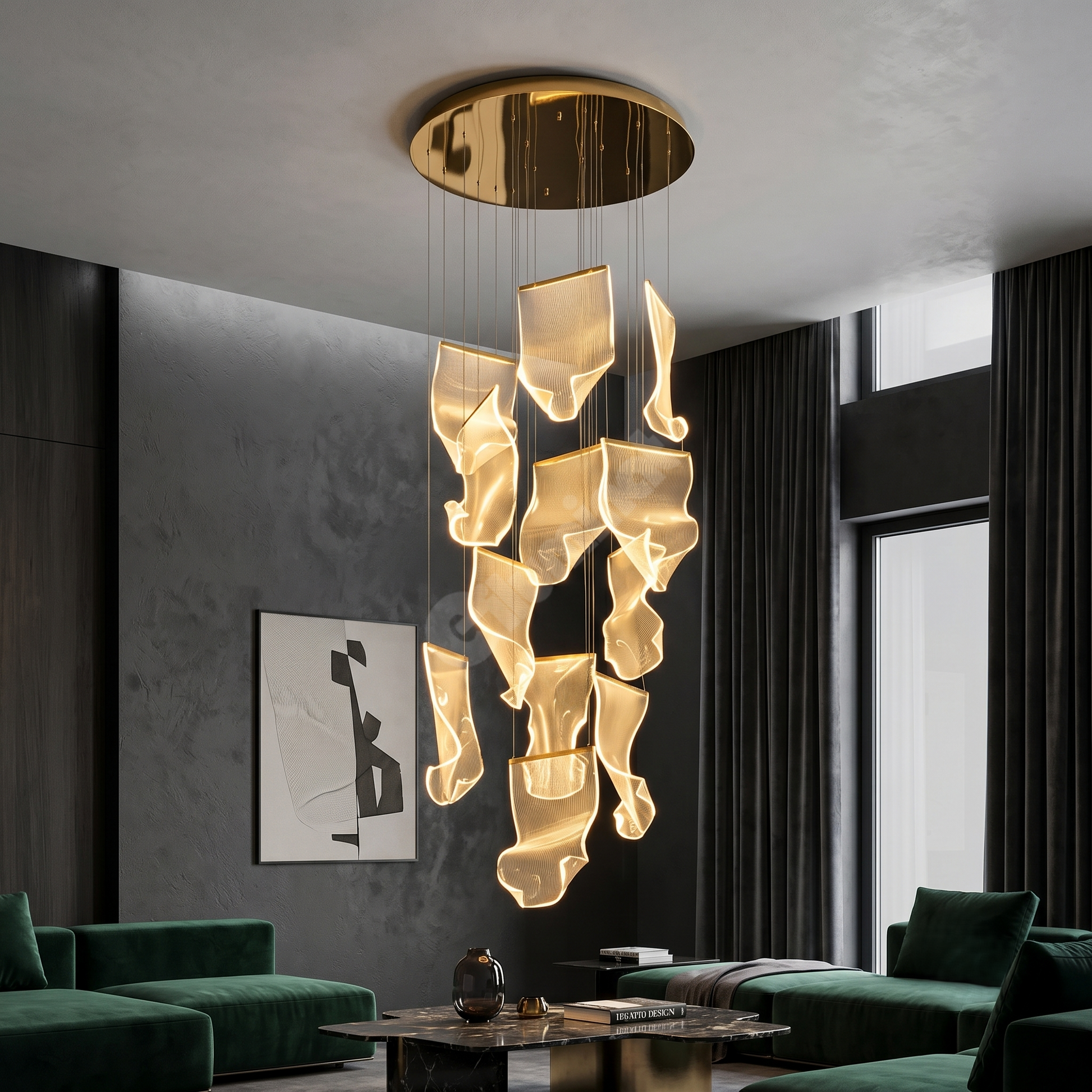LED осветително тяло Luxury PAPER QUILL GOLD 12 елемента Еквивалент 300W