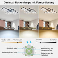 Lustra LED Modern Black Rectangle Echivalent 800W Telecomanda NEAGRA / 100CM / MINIMALIST DESIGN Lighting Fixtures