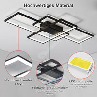 Lustra LED Modern Black Rectangle Echivalent 800W Telecomanda NEAGRA / 100CM / MINIMALIST DESIGN Lighting Fixtures