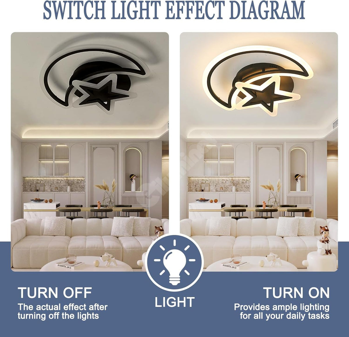Lustra Led Semiluna Neagra Echivalent 400W Telecomanda Lighting Fixtures