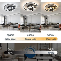 Lustra Led Semiluna Neagra Echivalent 400W Telecomanda Lighting Fixtures