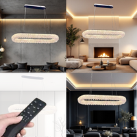 Lustra LED Suspendata 100W Chrome Crystal Sponge 80x30cm CRISTAL / AURIE Ceiling Light Fixtures