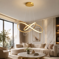 LED осветително тяло тип пендел INFINITY Gold с дистанционно, еквивалент 500W
