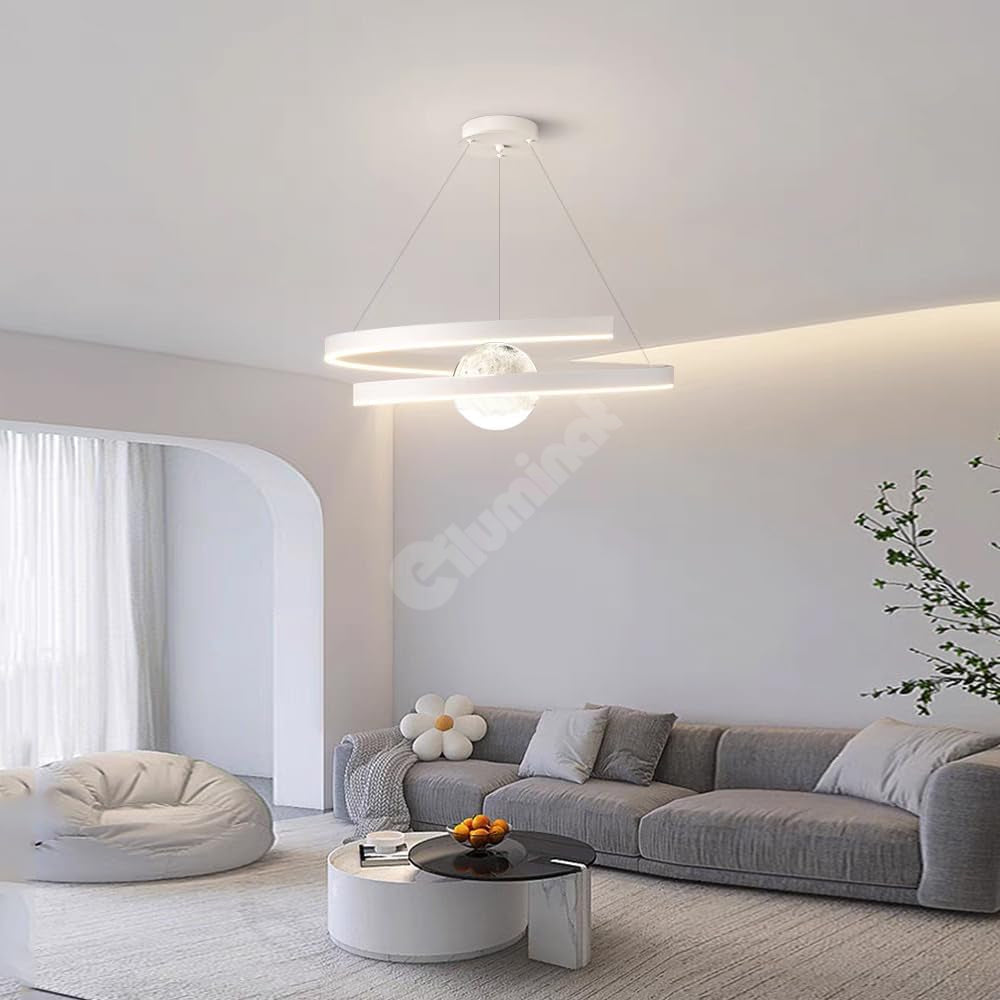Осветително тяло LED висящо INFINITY SPHERE бяло, еквивалент 500W
