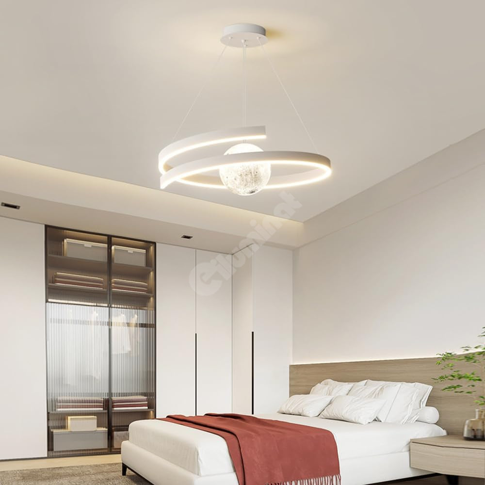 Осветително тяло LED висящо INFINITY SPHERE бяло, еквивалент 500W