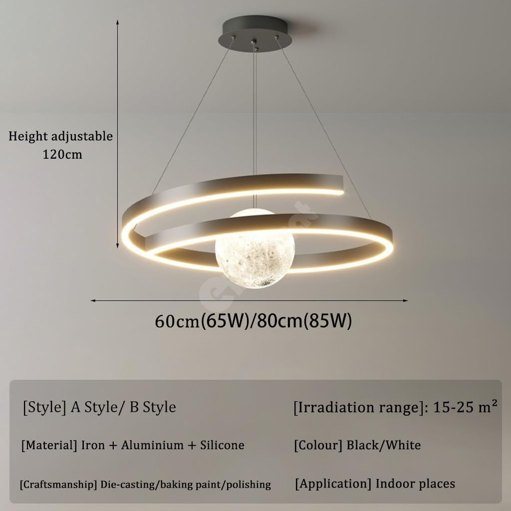 LED осветително тяло тип пендел INFINITY SPHERE Черен Еквивалент 500W