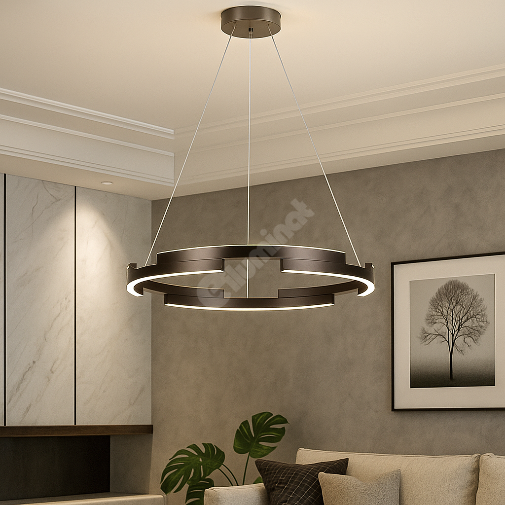 Lustra LED Orbis Cu Telecomanda Wifi 2.4G 3 Culori Black NEAGRA / SUSPENDATE / 60CM Lighting Fixtures