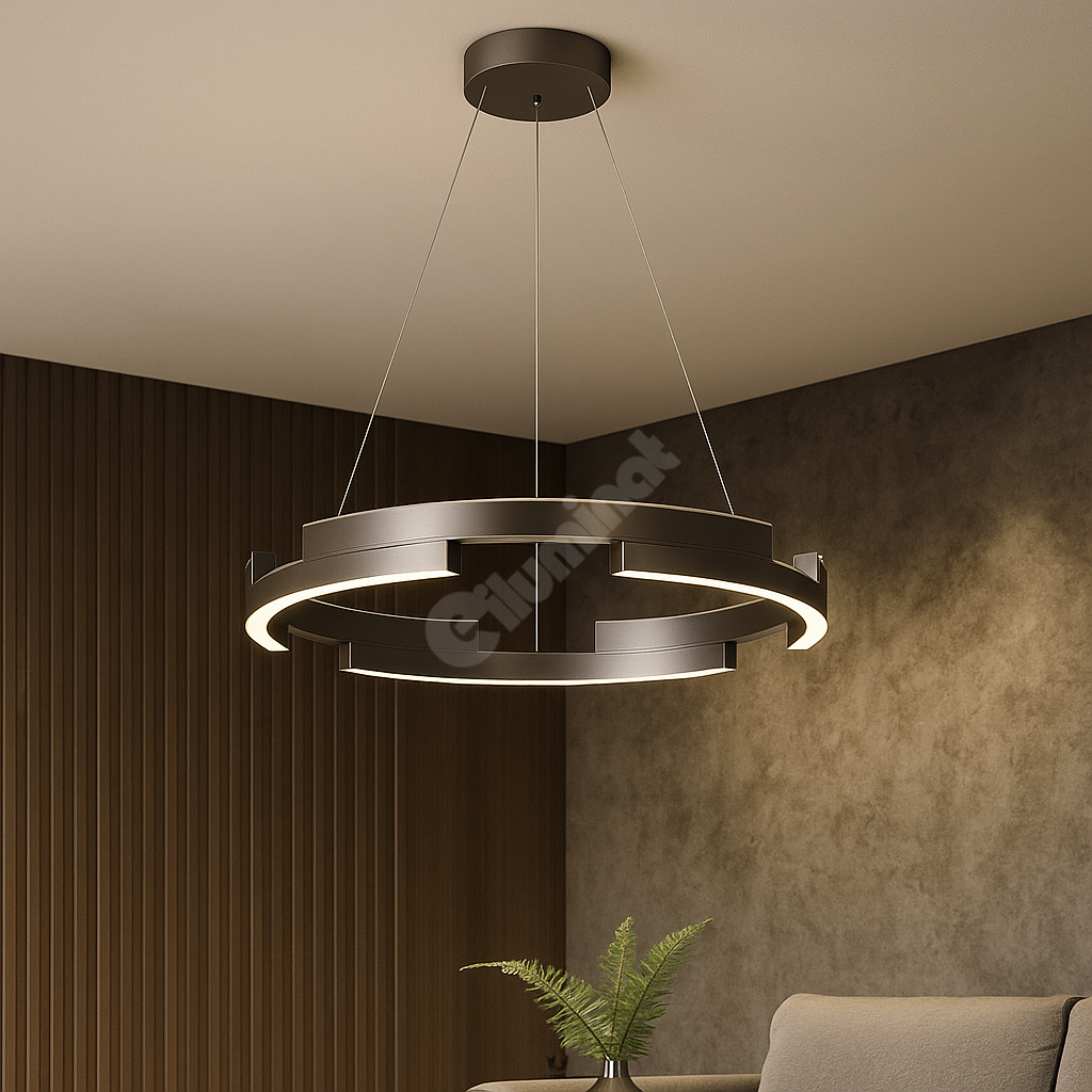 Lustra LED Orbis Cu Telecomanda Wifi 2.4G 3 Culori Black NEAGRA / SUSPENDATE / 60CM Lighting Fixtures