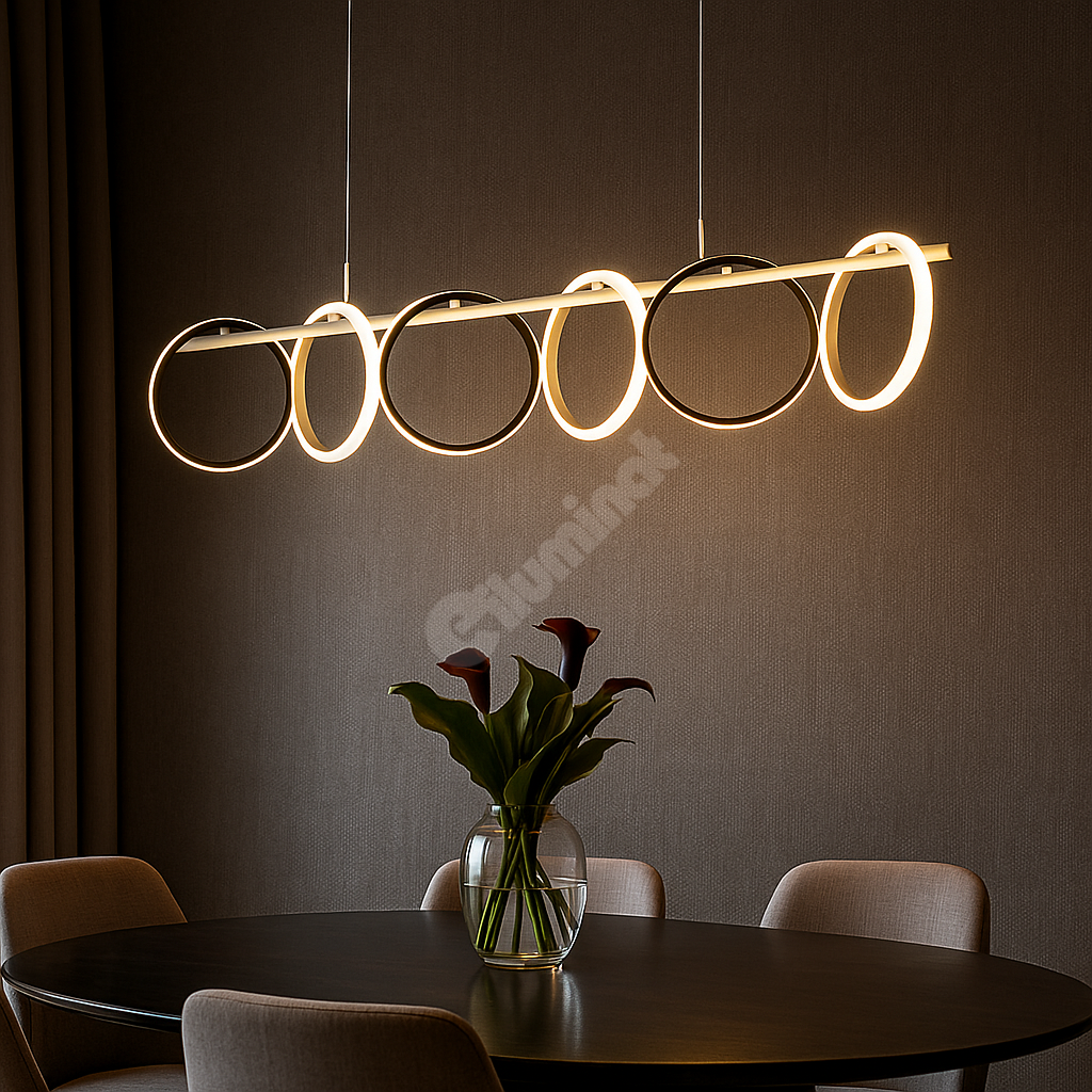 Lustra LED Suspendata Zefir Cu Telecomanda Alba ALBA / SUSPENDATE Lighting Fixtures