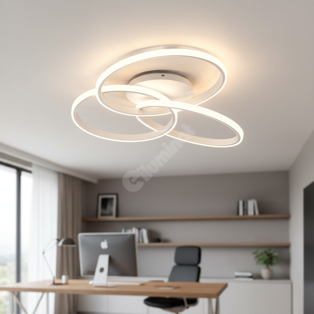 LED осветително тяло Three RINGS White еквивалент 400W с дистанционно