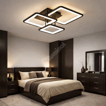LED осветително тяло Three Square кафяво, еквивалент 400W, с дистанционно