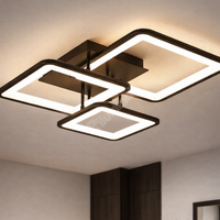 LED осветително тяло Three Square кафяво, еквивалент 400W, с дистанционно