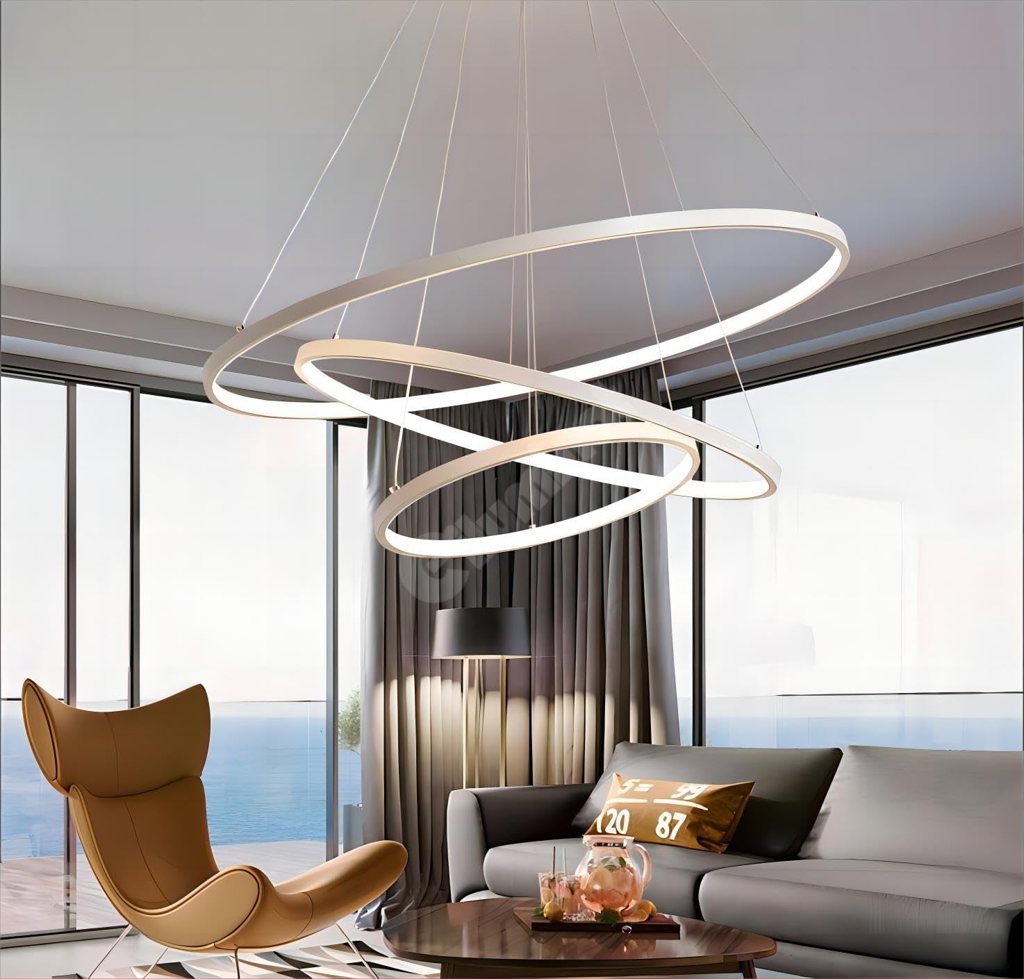 LED осветително тяло WONDER Бяло 3 сегмента Еквивалент 600W Дистанционно