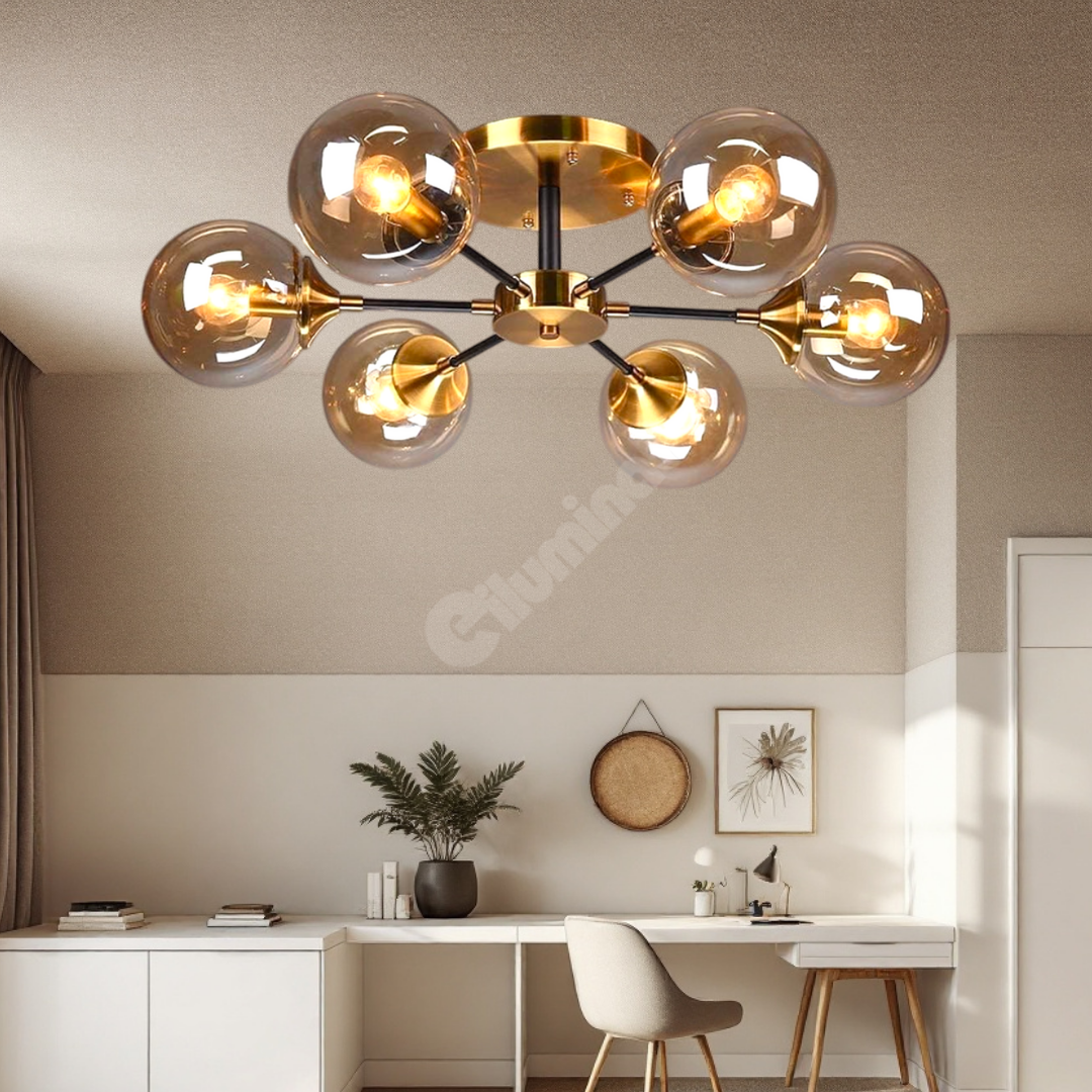 Lustra Abajur Transparent Aplicata 6xE14 DF1055-6 AURIE / ABAJUR Chandeliers