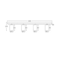 Lustra Neagra Liniara cu 4 Spoturi Reglabile 4xGU10 Lighting Fixtures