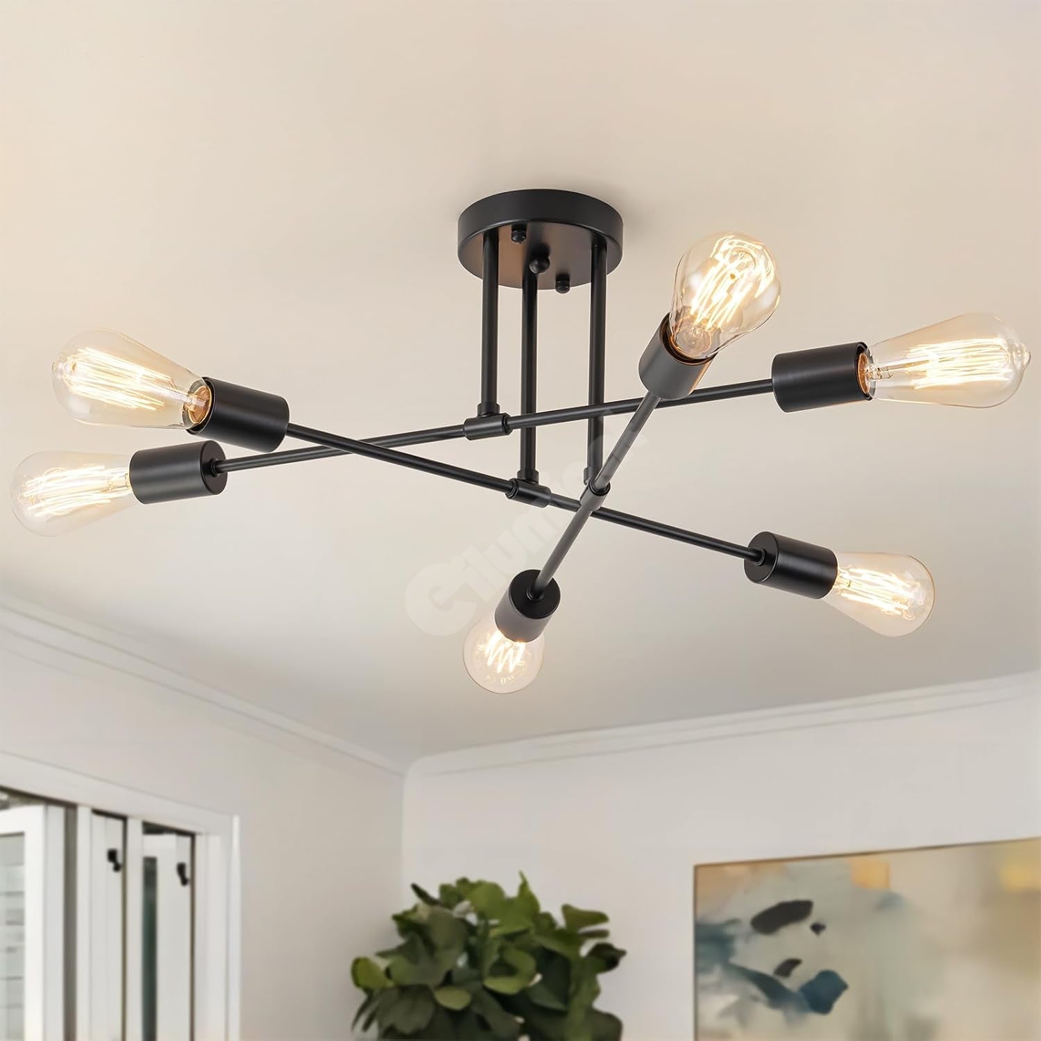 Lustra Retro Black 6xE27 DC 301-6 BK NEAGRA / VINTAGE SI RETRO DESIGN Lighting Fixtures