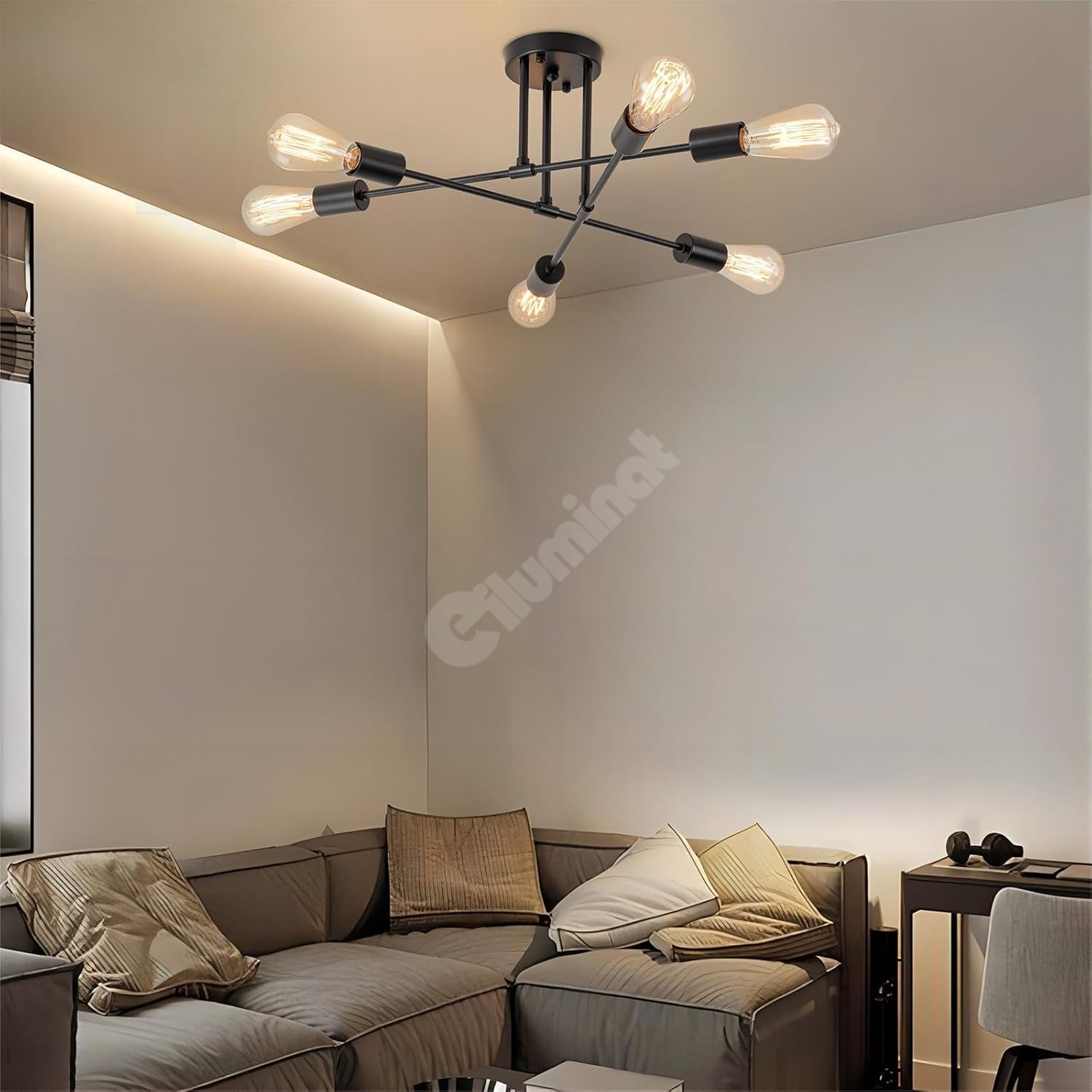 Lustra Retro Black 6xE27 DC 301-6 BK NEAGRA / VINTAGE SI RETRO DESIGN Lighting Fixtures