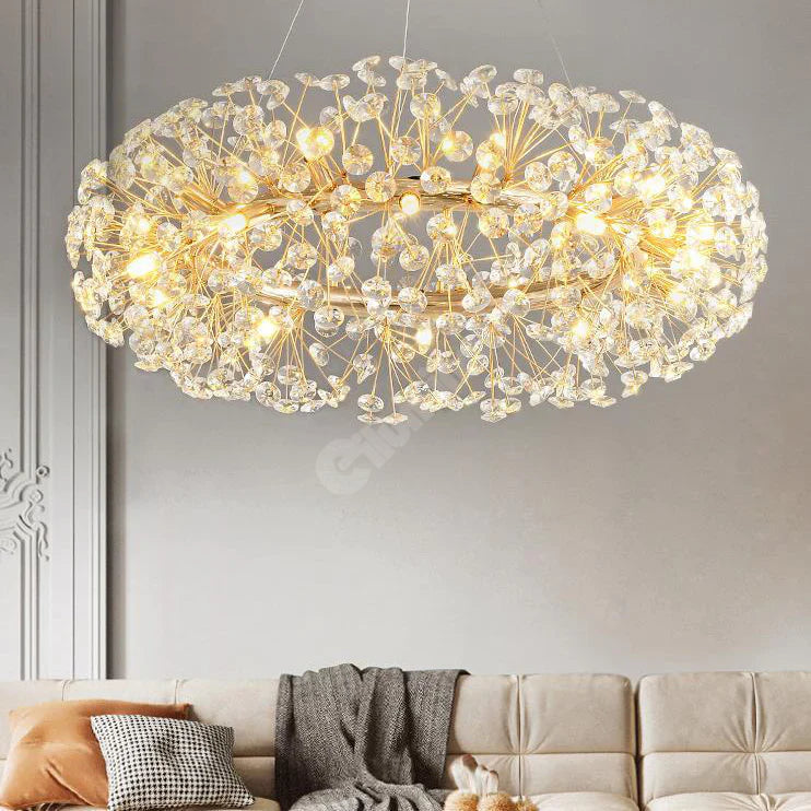 Lustra Suspendata Crystal Dandelion Gold Xxl Lighting Fixtures