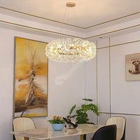 Lustra Suspendata Crystal Dandelion Gold Xxl Lighting Fixtures