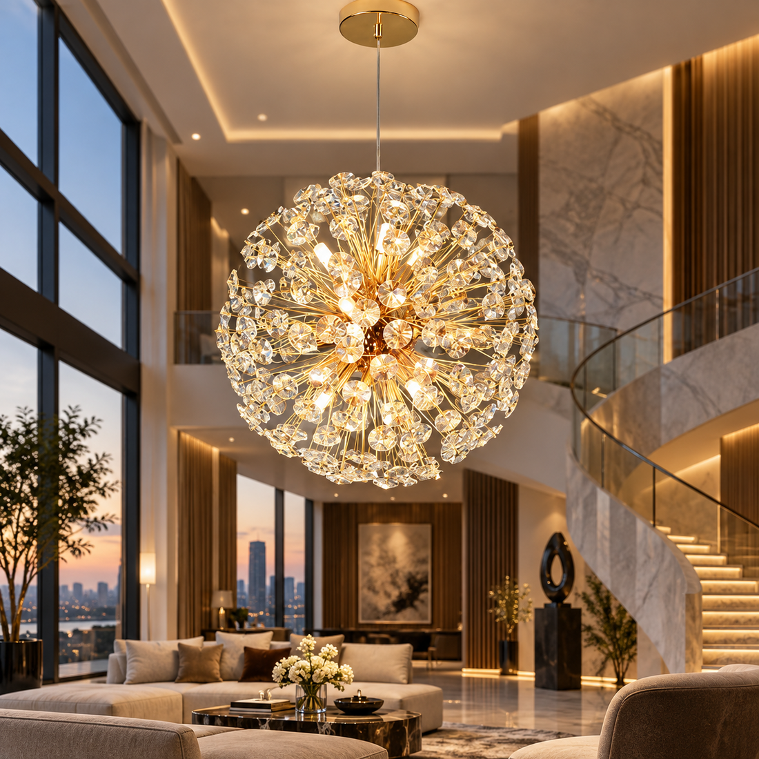 Осветително тяло висящо Crystal Dandelion Gold