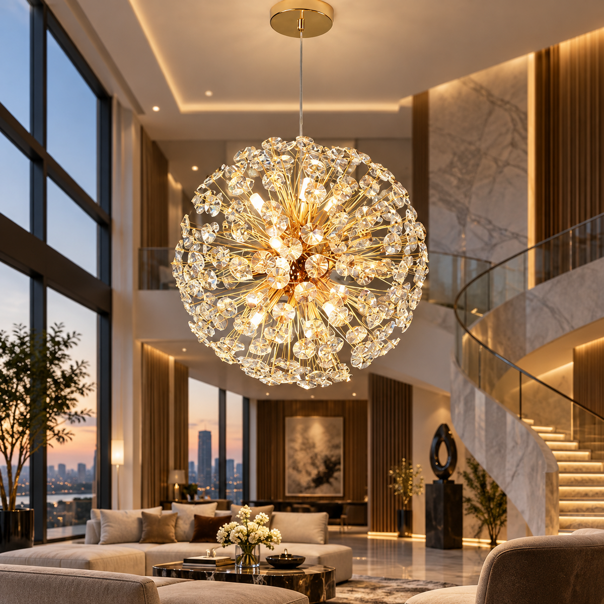 Осветително тяло висящо Crystal Dandelion Gold