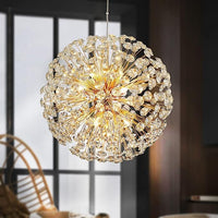 Lustra Suspendata Crystal Dandelion Gold Lighting Fixtures