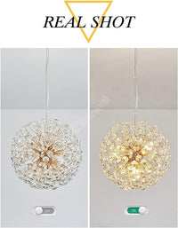 Lustra Suspendata Crystal Dandelion Gold Lighting Fixtures