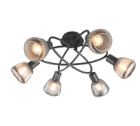 Lustra TARIFA Abajur Negru Mat 6xE14 NEAGRA / ABAJUR Chandeliers