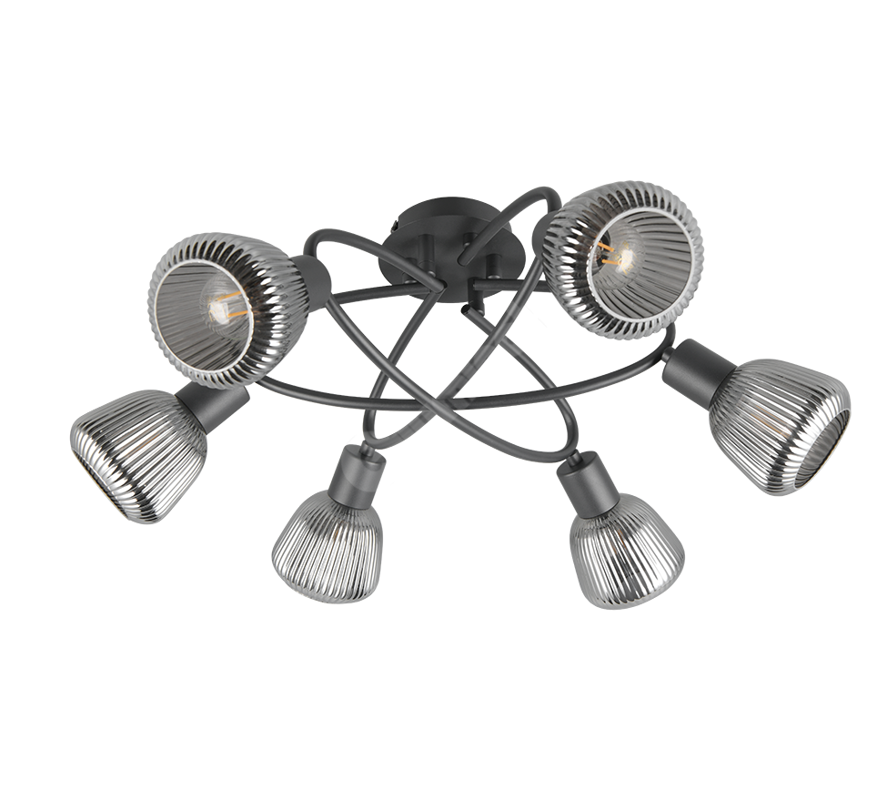 Lustra TARIFA Abajur Negru Mat 6xE14 NEAGRA / ABAJUR Chandeliers
