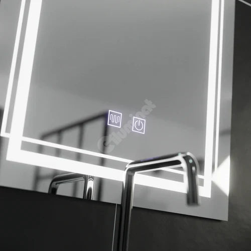 Oglinda LED Rectangulara 50x70cm Touch Sistem Dezaburire E37S 50x70CM / FRAMELESS LED MIRROR