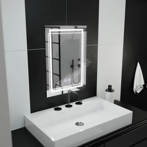 Oglinda LED Rectangulara 50x70cm Touch Sistem Dezaburire E37S 50x70CM / FRAMELESS LED MIRROR