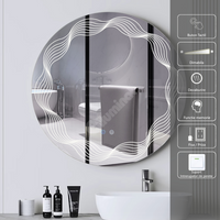 Oglinda LED Rotunda 60cm 3 Lumini Dezaburire si Touch E26S/60x60 FRAMELESS / 60CM LED MIRROR