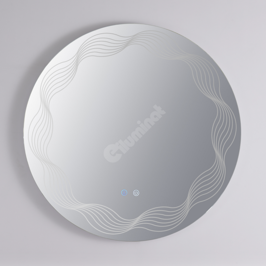 Oglinda LED Rotunda 60cm 3 Lumini Dezaburire si Touch E26S/60x60 FRAMELESS / 60CM LED MIRROR