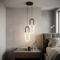 LED висящо осветително тяло Twin HALO Black 4500K, еквивалент 200W