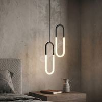 LED висящо осветително тяло Twin HALO Black 4500K, еквивалент 200W