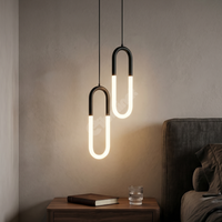 LED висящо осветително тяло Twin HALO Black 4500K, еквивалент 200W