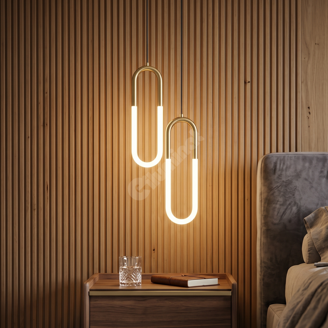 LED пендел Twin HALO Gold 4500K, еквивалент 200W