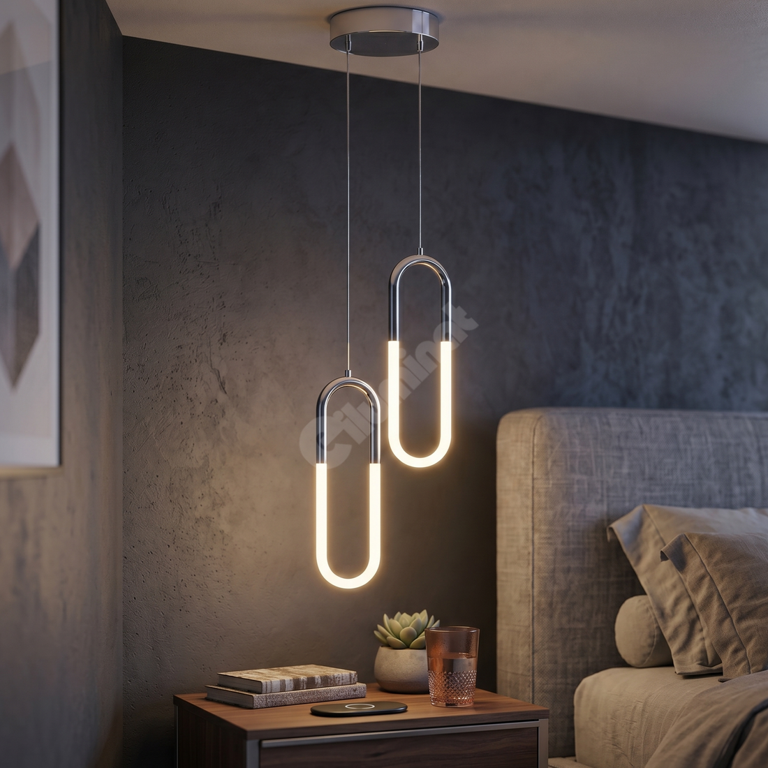 LED пендел Twin HALO Chrome 4500K, еквивалент 200W