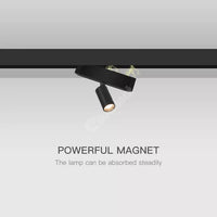 Spot Led 10W Magnetic Negru Cilindru Track Light Spotlight