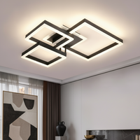 Осветително тяло LED KENO 3 SQUARES Black еквивалент 400W с дистанционно