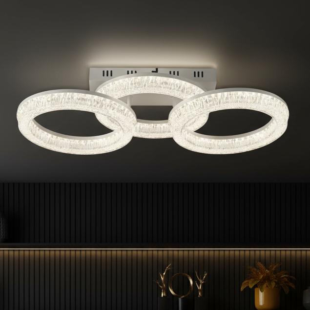 Осветително тяло LED MATEO 3 Circle White еквивалент 600W с дистанционно