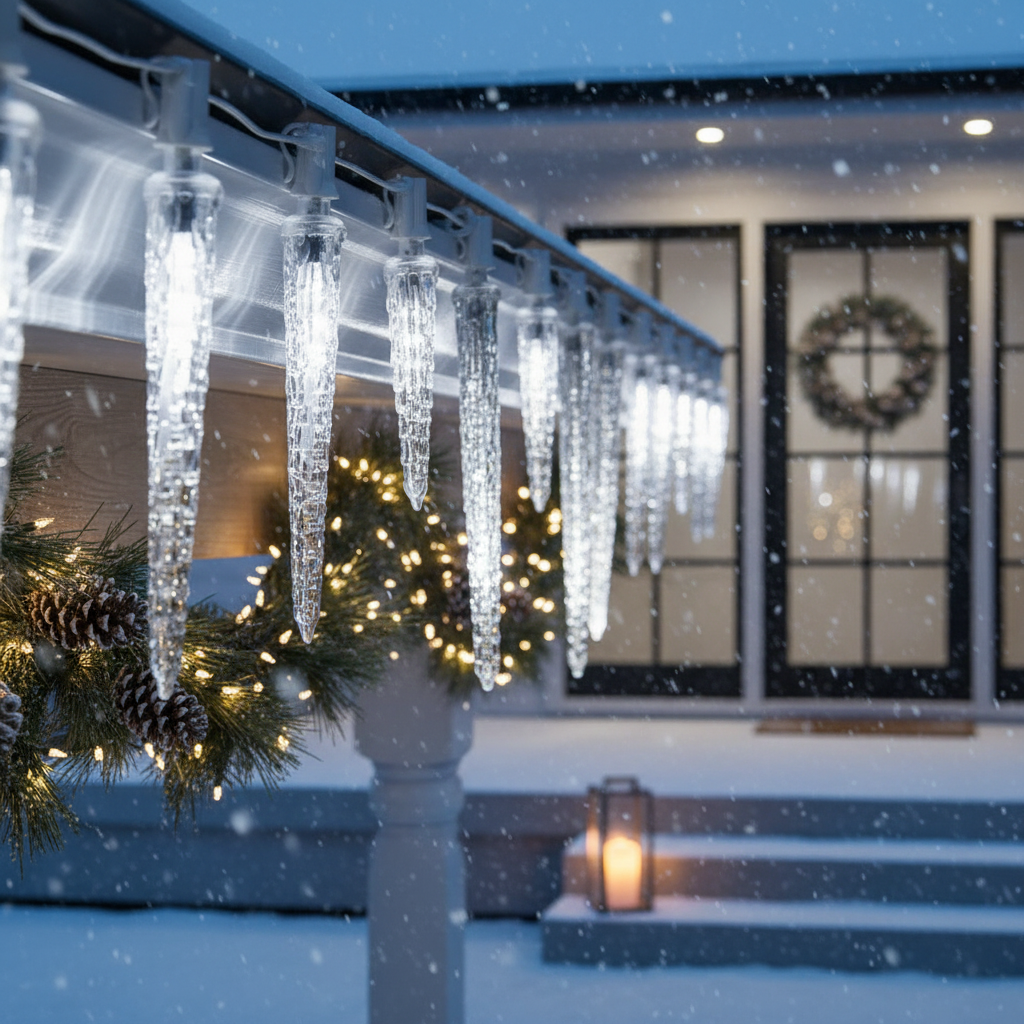 LED инсталация ледени висулки Coldvale 72 LED 1.8M Бял кабел IP44