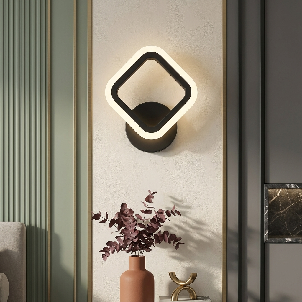 LED аплик Diamond Simple Black еквивалент 100W